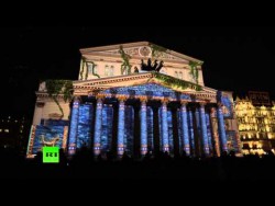 ‘Circle of Light’: Stunning light show projected onto Bolshoi Theater (4K Ultra HD Q ...