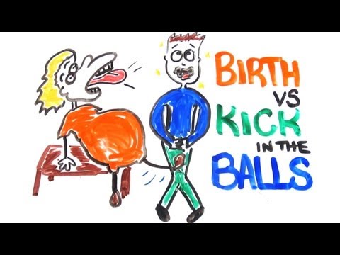 Childbirth vs Getting Kicked in the Balls – YouTube