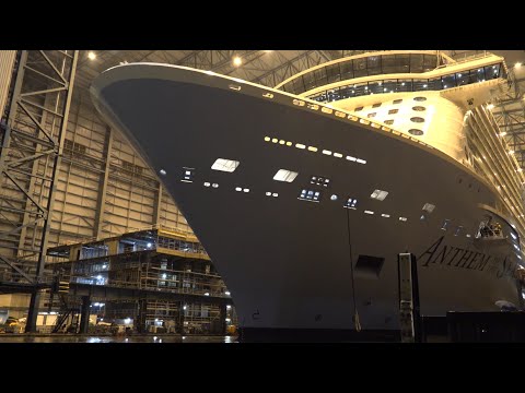 4K Video | Highlights ANTHEM OF THE SEAS float out at Meyer Werft Shipyard – YouTube