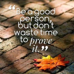 Be a good person but don’t waste your time to prove it