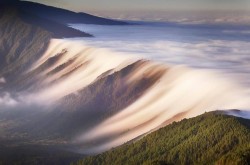 waterfall of clouds canary islands spain