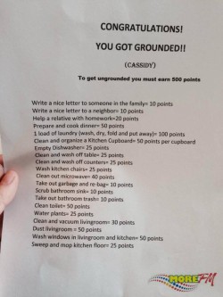 Great idea for grounded kids