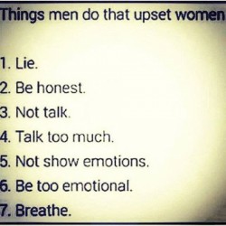 Things men do that upset women