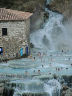 Mill Waterfalls, among a group of natural spring near the village of Saturni, Grosseto, Tuscany