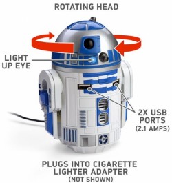 R2D2 USB Car Charger That Whistles & Beeps in Your Cup Holder
http://www.amazon.com/gp/produ ...