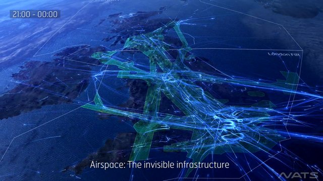 24 hours of flights over the UK, hypnotic