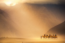 Exploring the Nubra Valley in India.