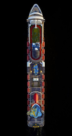 These Mega-Cruise Ships Look Like Small Cities From the Air 