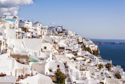 A beautiful view towards Imerovigli village on Santorini Island