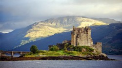 Eilean Donan is a small tidal island where three lochs meet, Loch Duich, Loch Long and Loch Alsh ...