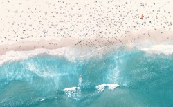 waves breaking on Bondi Beach, Sydney.