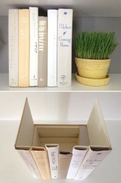 Hide your router by making a case made of old book covers.