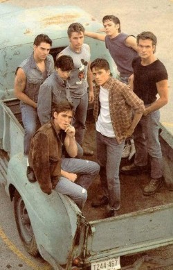 Tom Cruise, Emilio Estevez, C. Thomas Howell, Patrick Swayze, Ralph Macchio, Rob Lowe, and Matt  ...