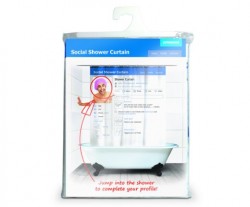 Amazon.com – Spinning Hat Social Shower Curtain – Facebook Shower Curtain