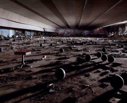 Creepy abandoned bowling alley.