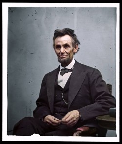 Abraham Lincoln, 1865, colourised