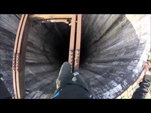 Climbing huge chimney in Pitesti – YouTube