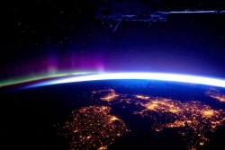 Great Britain and the Northern Lights from the International Space Station