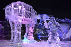 ice sculpture festival in Liege, Belgium.