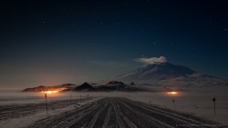 Mt. Erebus in the deepest Antarctic winter