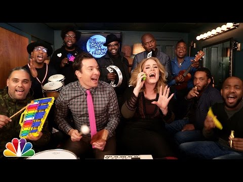 Jimmy Fallon, Adele & The Roots Sing “Hello” (w/Classroom Instruments) – YouTube