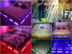 Glowing pallet bed