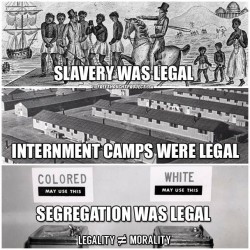 Never use government laws as a metric for ethics!