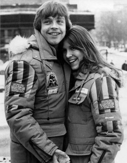 Mark Hamil and Carrie Fisher in the early 80s