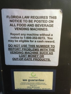 This completely useless vending machine notice