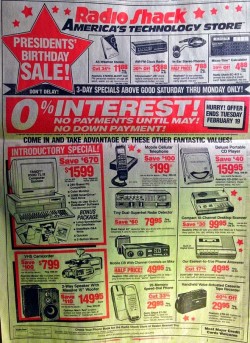 Everything in this 1991 RadioShack ad exists now in a single smartphone