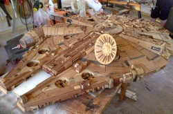 Handmade with over 3000 pieces of individualy cut pieces of wood…Millennium Falcon by Mart ...