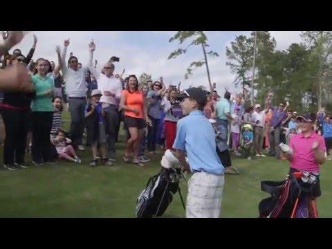 Tiger Woods opened a new golf course for children today. The inaugural shot was a hole in one.