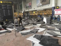 Bombs detonated next to American Airlines desk at Zaventem airport in Brussels: 10+ injured, rea ...