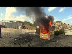 The Elide fire ball must be filled with magic potion because it can get thrown into any fire and ...