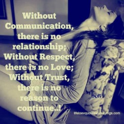 Without trust there is no reason to continue ..! – abso fucking lutely.