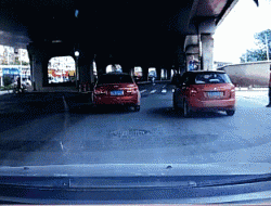 If you’re going to feign an accident do it on a car without a dashcam