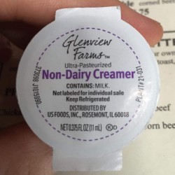 This non-dairy creamer contains dairy