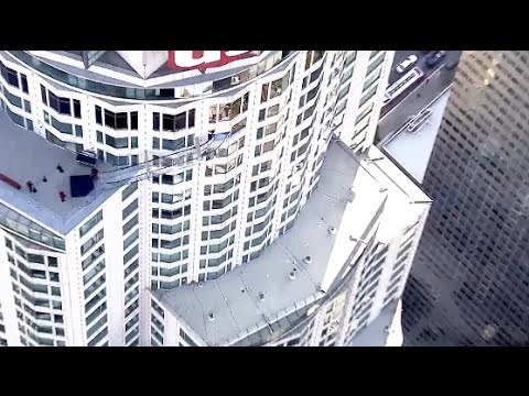 Daredevils Test LA’s New Skyslide – YouTube