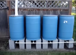 Home Made 220 Gallon Rain Barrel Collection System For  $150.00