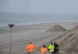 World War II naval mine being detonated