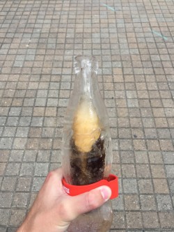 Coke bottle made of ice