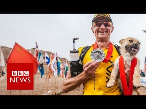 Stray dog joined extreme runner during China race – BBC News – YouTube
