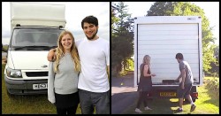 Couple Lives Inside This Old White Van After Transforming It Into A One-Bedroom Apartment