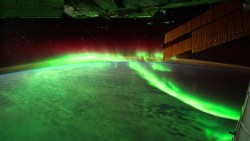 Northern lights seen from orbit in the ISS