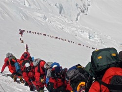 People ascending Everest, May 2013.