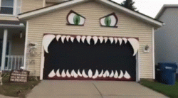 Awesome Halloween garage door decoration