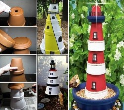 DIY Project: Clay Pot Lighthouse