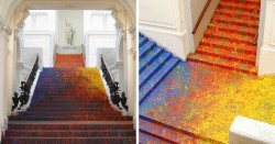 Polish Artist Splatters National Gallery’s Staircase With Paint And It Looks Absolutely Beautifu ...