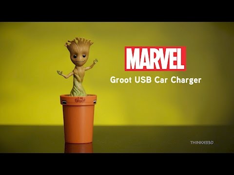 Marvel Groot USB Car Charger from ThinkGeek – YouTube