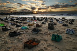 Shoes Left On Bondi Beach As Haunting Reminder Of Male Suicide Victims